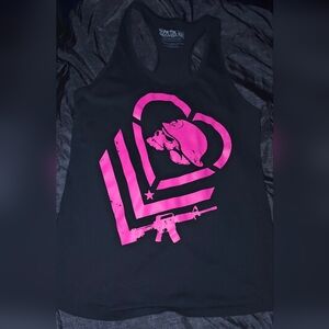 Metal Mulisha Women's Black Racerback Tank With Helmet Skull & Machine Gun XXL